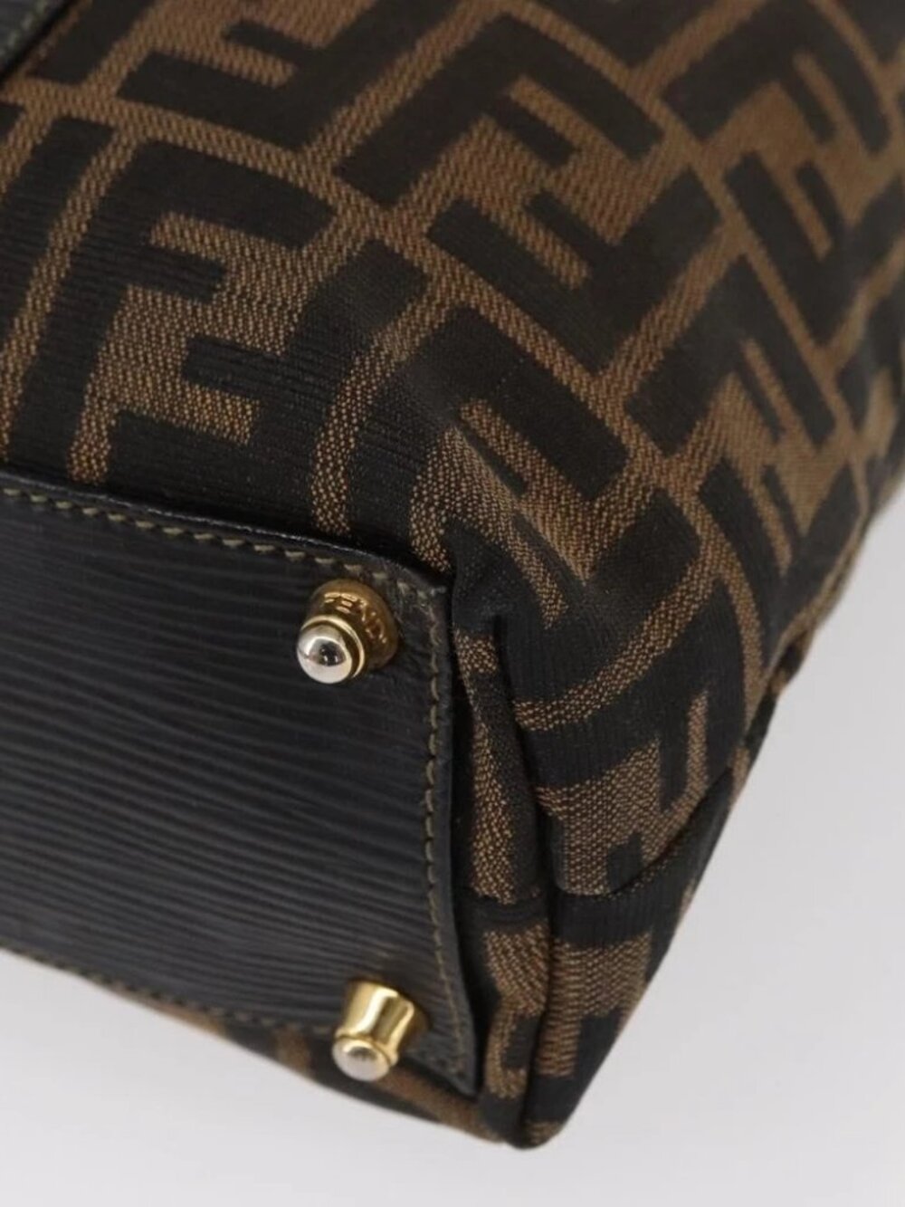 FENDI Zucca Canvas Tote Bag Black Brown Auth - Picture 11 of 16